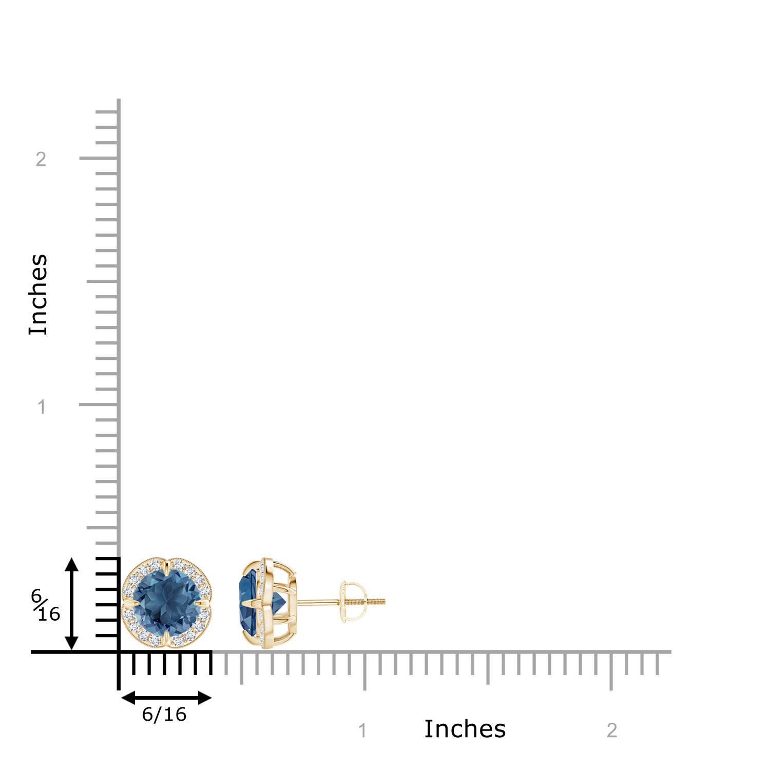 A - London Blue Topaz / 3.36 CT / 14 KT Yellow Gold