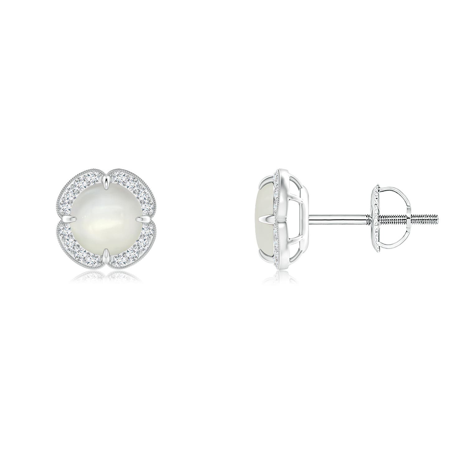 AAAA - Moonstone / 1 CT / 14 KT White Gold