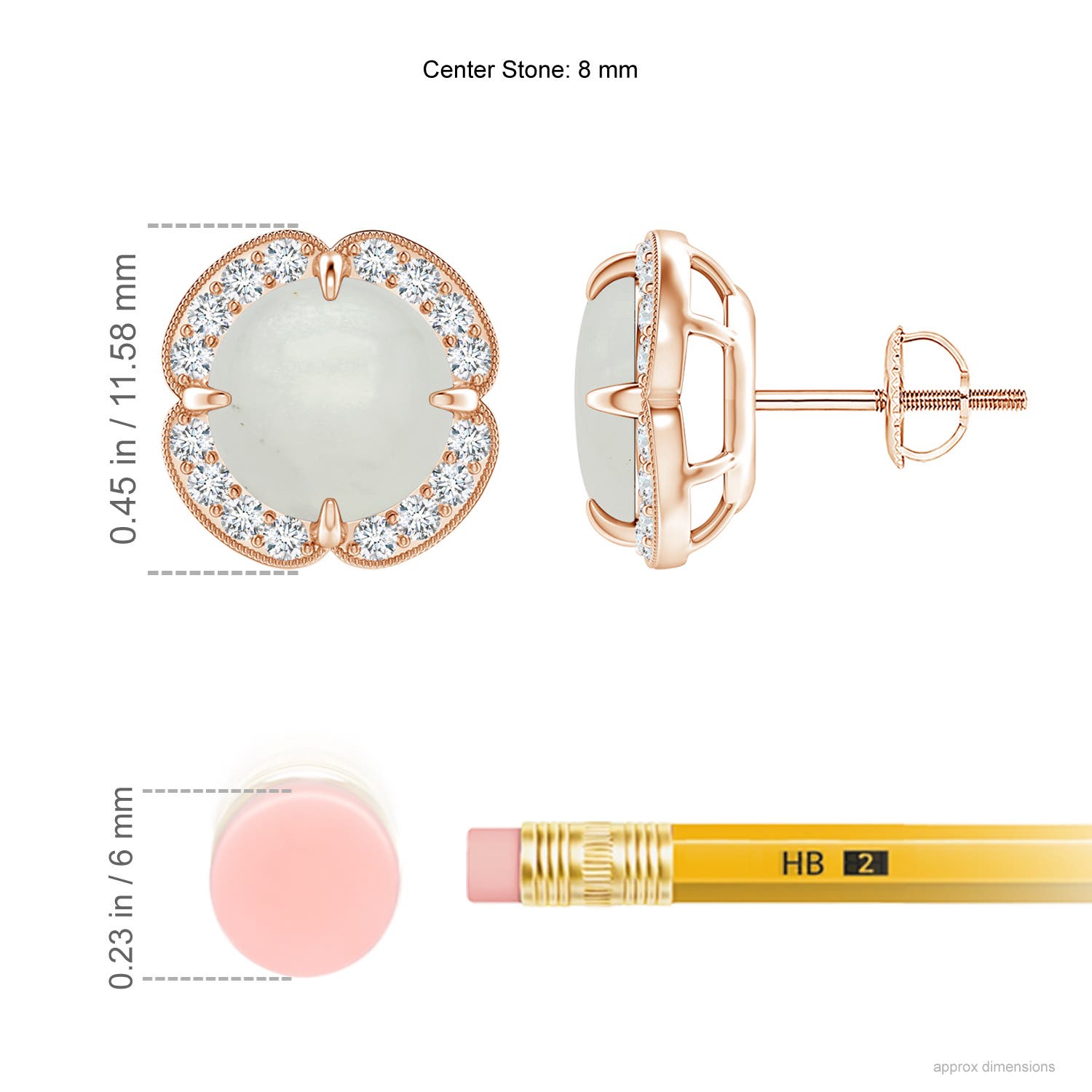 A - Moonstone / 4.25 CT / 14 KT Rose Gold