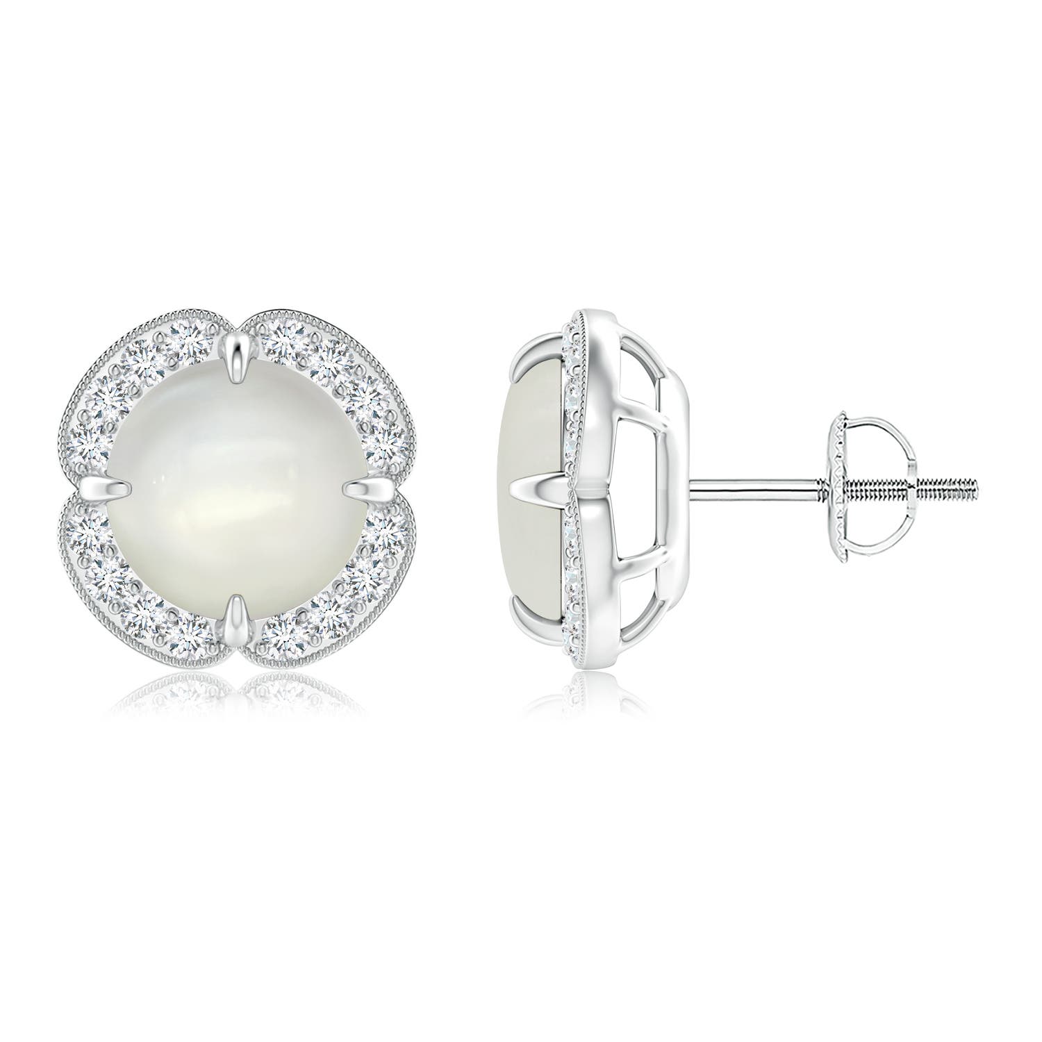 AAAA - Moonstone / 4.25 CT / 14 KT White Gold