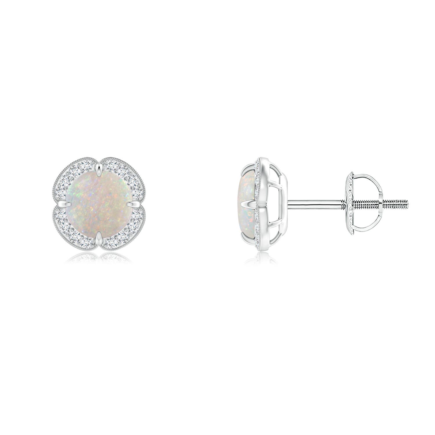 AA - Opal / 0.76 CT / 14 KT White Gold