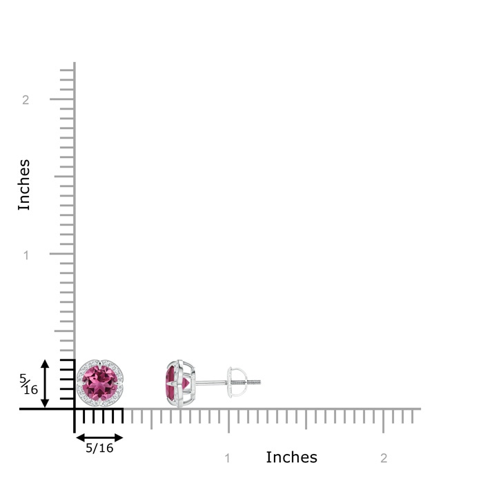 5mm AAAA Claw-Set Pink Tourmaline Clover Stud Earrings in P950 Platinum Product Image