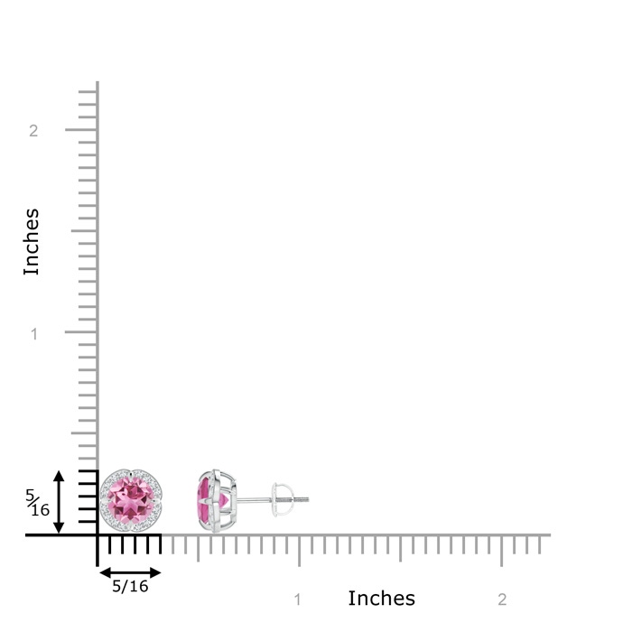 6mm AAA Claw-Set Pink Tourmaline Clover Stud Earrings in White Gold Product Image
