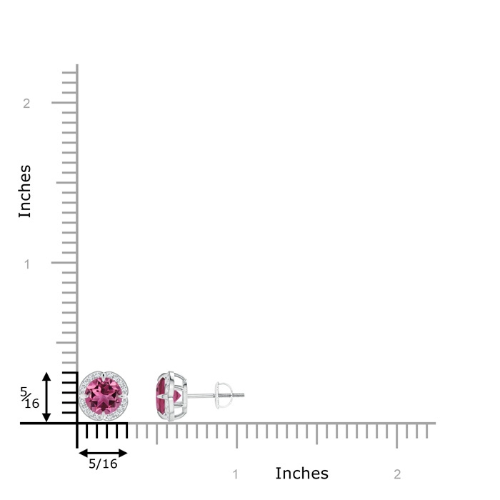 6mm AAAA Claw-Set Pink Tourmaline Clover Stud Earrings in P950 Platinum Product Image