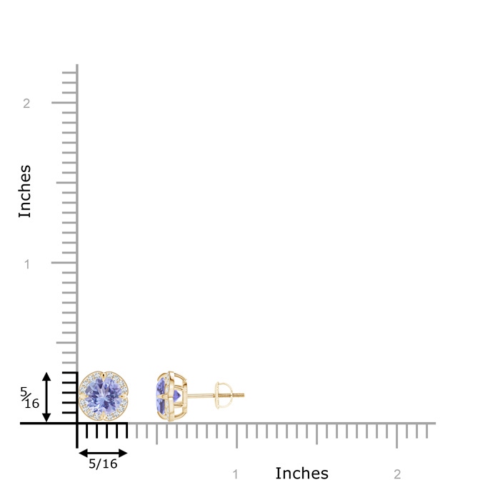 6mm A Claw-Set Tanzanite Clover Stud Earrings in Yellow Gold product image