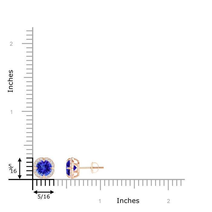 6mm AAA Claw-Set Tanzanite Clover Stud Earrings in Rose Gold product image