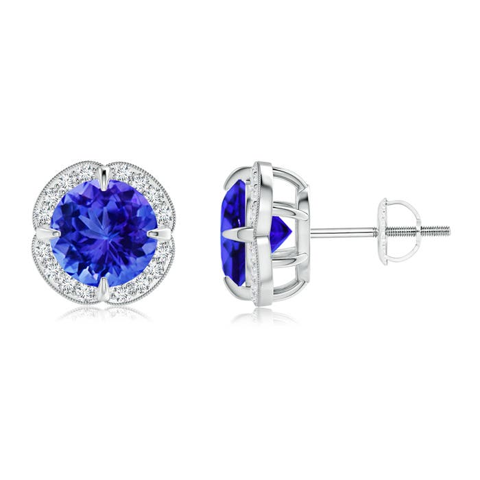 AAA - Tanzanite / 3.16 CT / 14 KT White Gold