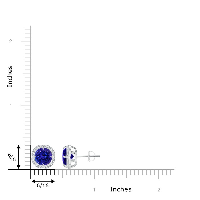 7mm AAAA Claw-Set Tanzanite Clover Stud Earrings in P950 Platinum product image