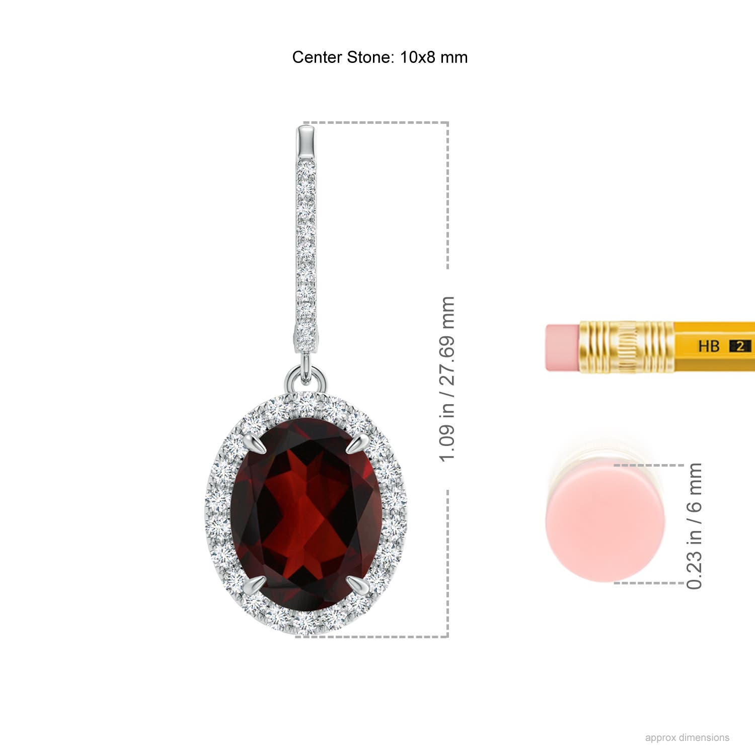 AA - Garnet / 6.45 CT / 14 KT White Gold