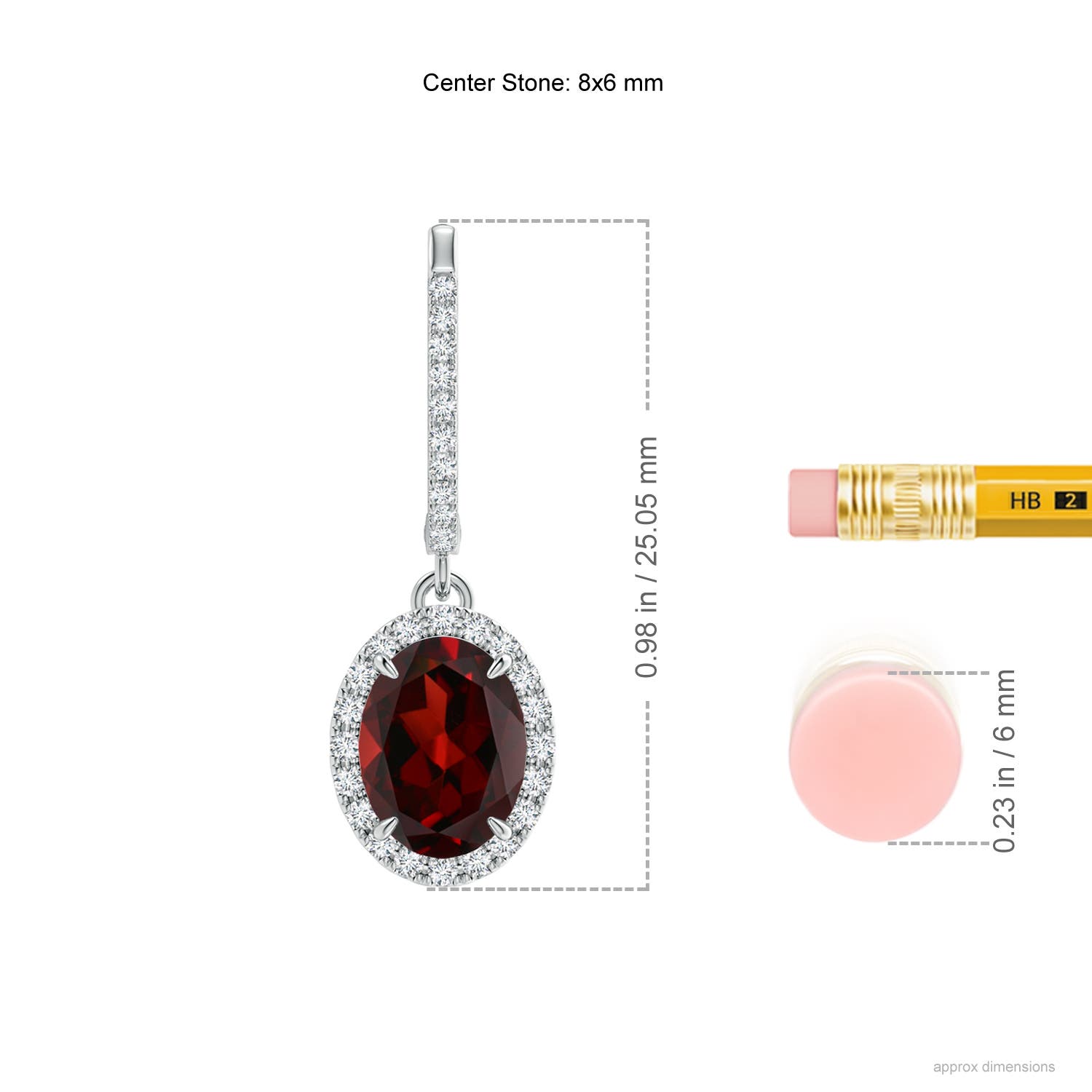 AAA - Garnet / 3.25 CT / 14 KT White Gold