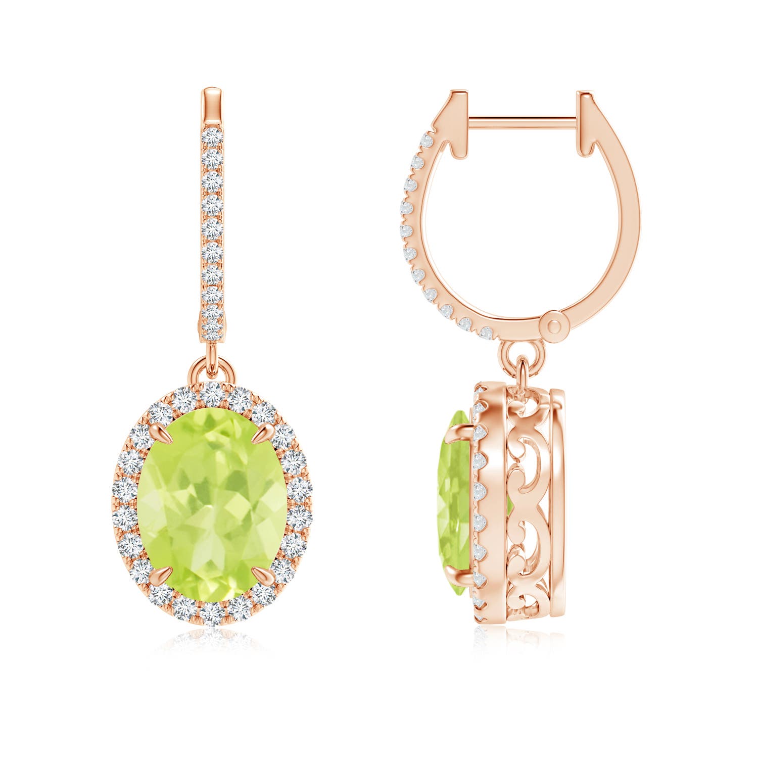 A - Peridot / 4.26 CT / 14 KT Rose Gold