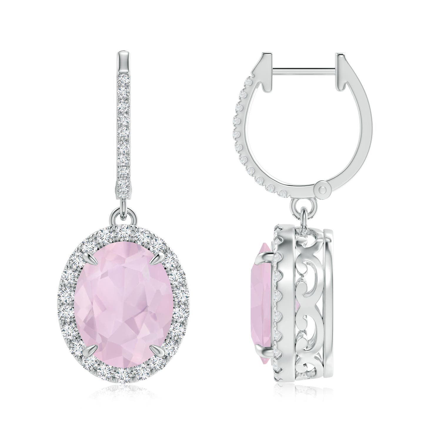 AA - Rose Quartz / 4.95 CT / 14 KT White Gold