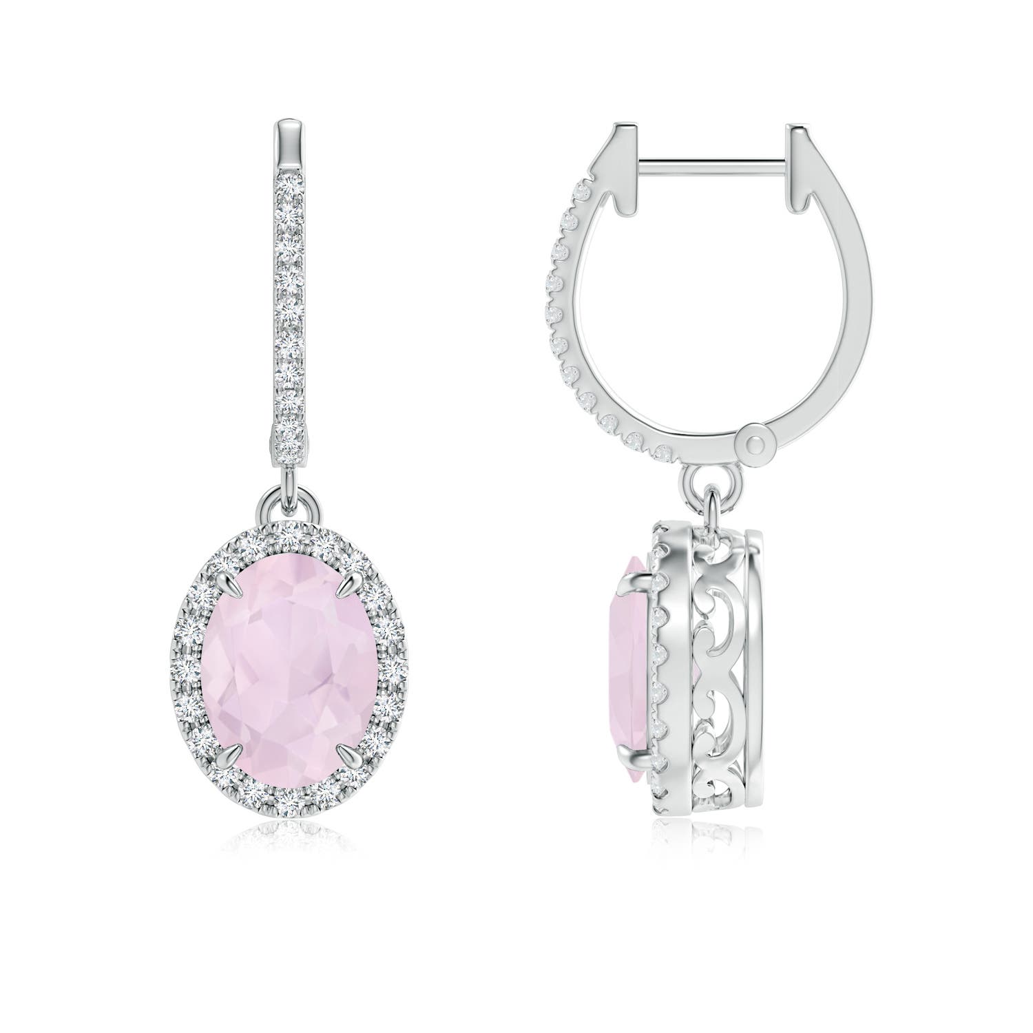 A - Rose Quartz / 2.35 CT / 14 KT White Gold