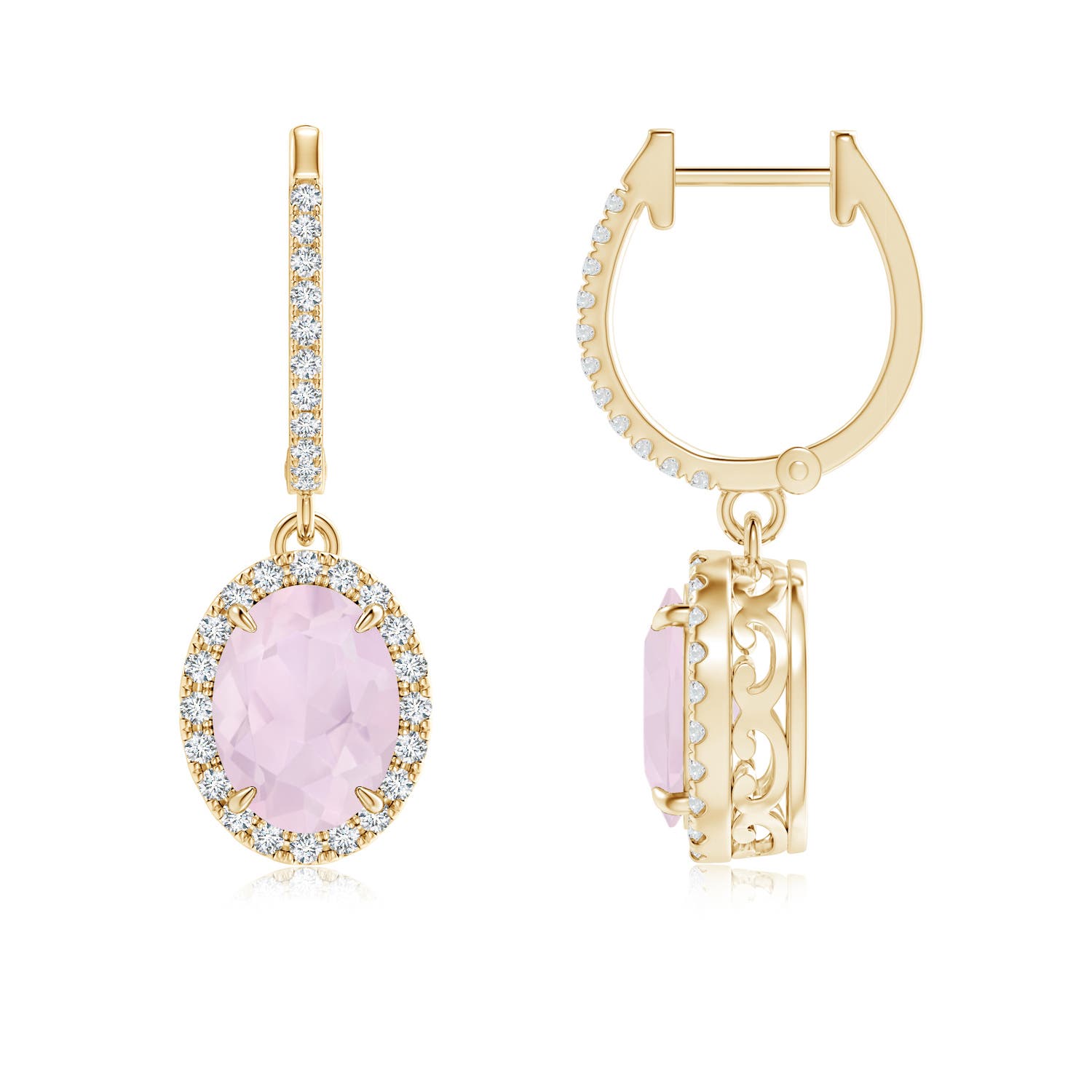 A - Rose Quartz / 2.35 CT / 14 KT Yellow Gold