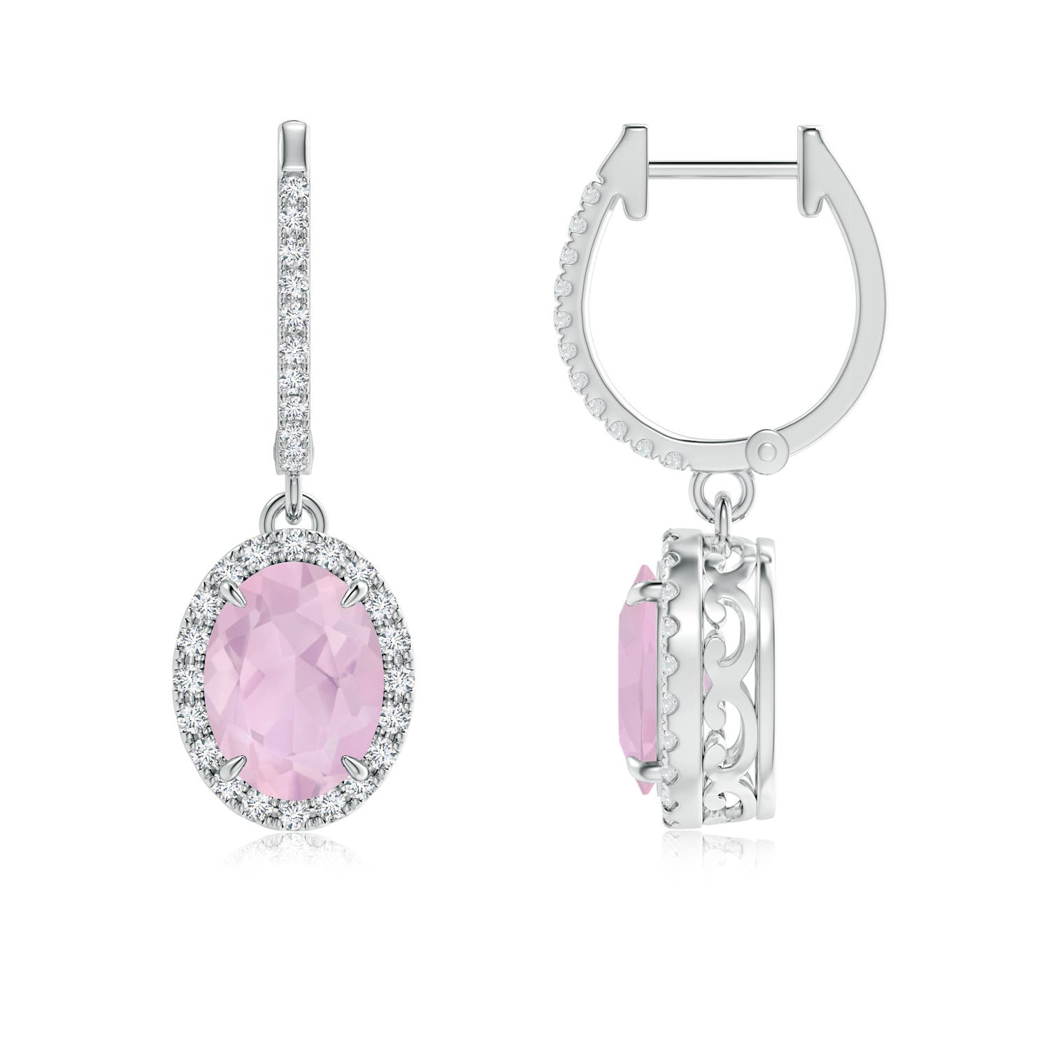 AAA - Rose Quartz / 2.35 CT / 14 KT White Gold