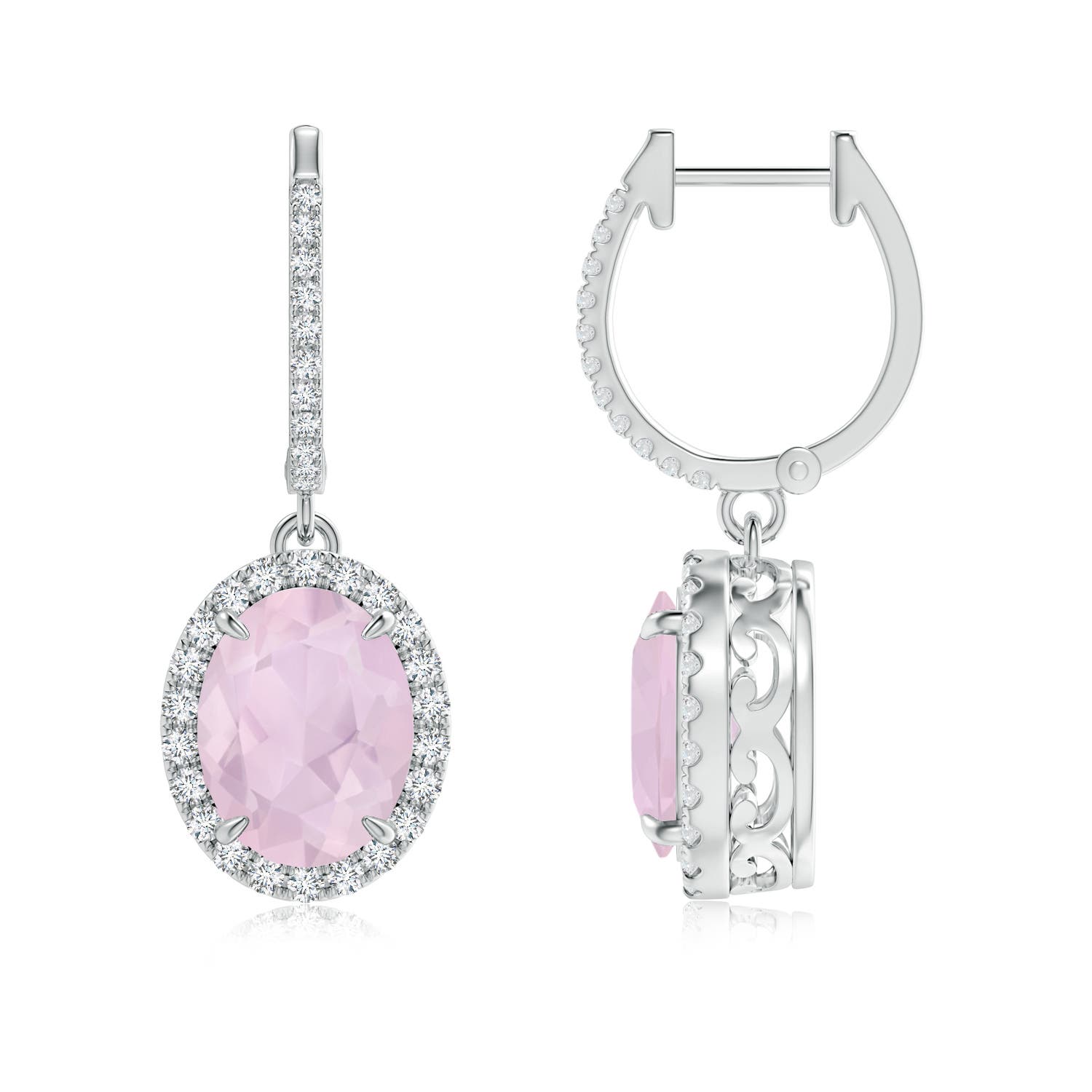 AA - Rose Quartz / 3.5 CT / 14 KT White Gold