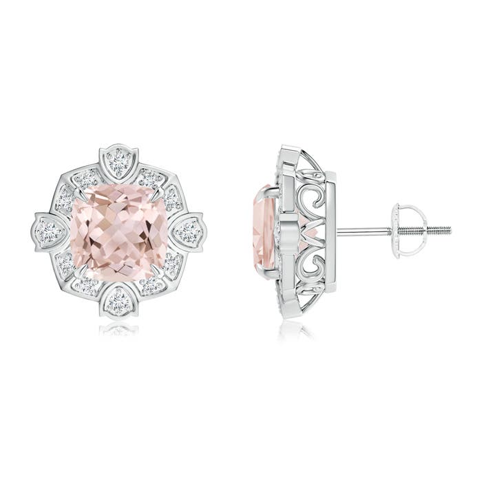 A - Morganite / 3.84 CT / 14 KT White Gold