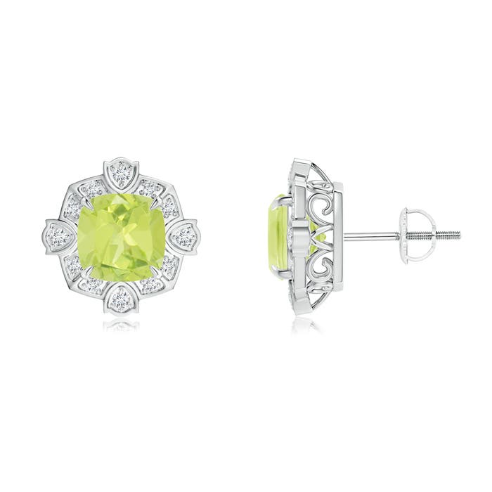 A - Peridot / 2.99 CT / 14 KT White Gold