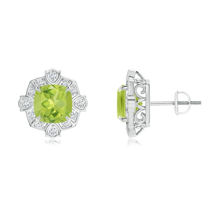 AA - Peridot / 2.99 CT / 14 KT White Gold