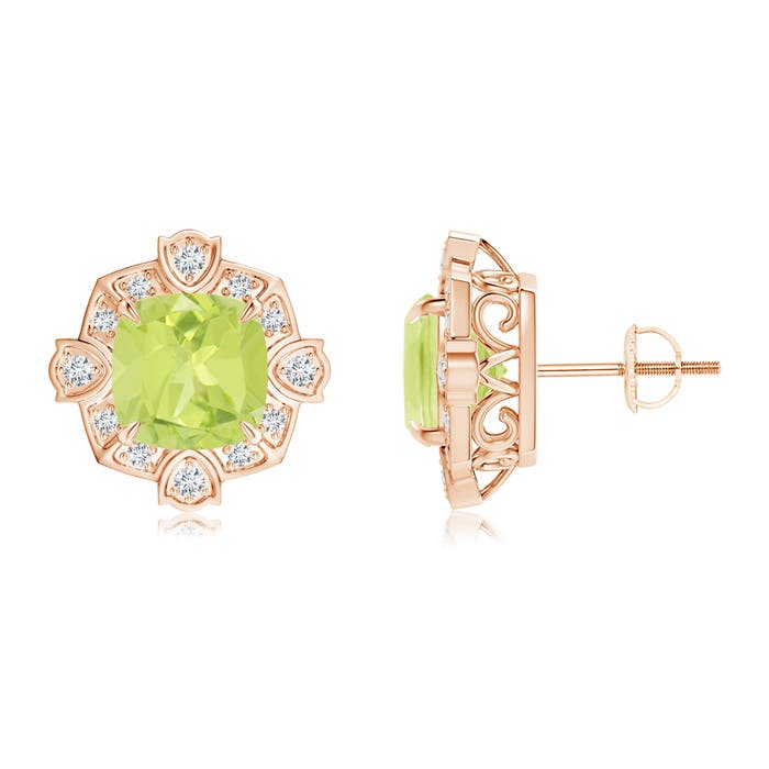 A - Peridot / 4.14 CT / 14 KT Rose Gold