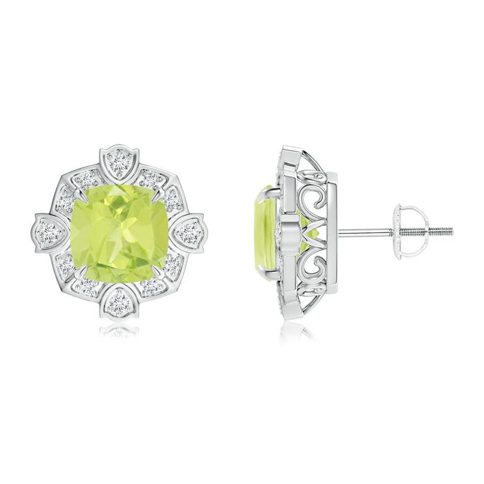 A - Peridot / 4.14 CT / 14 KT White Gold