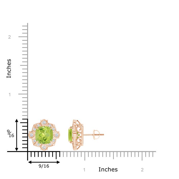 AA - Peridot / 4.14 CT / 14 KT Rose Gold