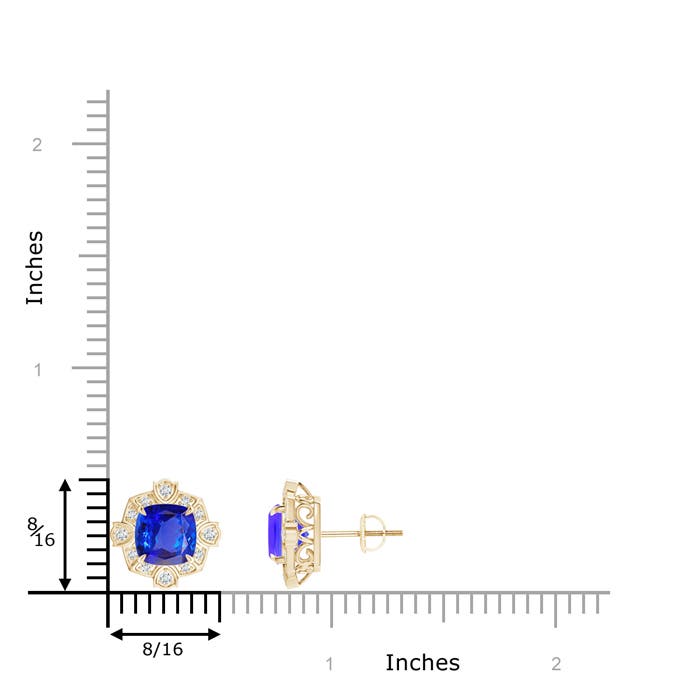 AAA - Tanzanite / 3.19 CT / 14 KT Yellow Gold