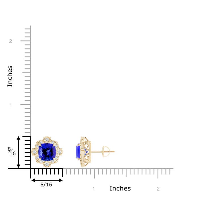 AAAA - Tanzanite / 3.19 CT / 14 KT Yellow Gold