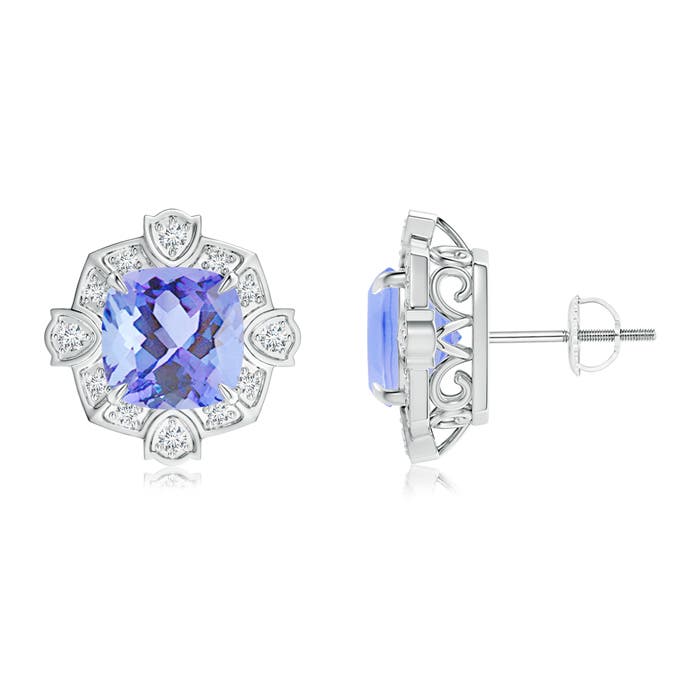 A - Tanzanite / 4.54 CT / 14 KT White Gold