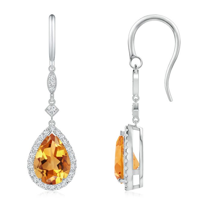 AA - Citrine / 4.14 CT / 14 KT White Gold