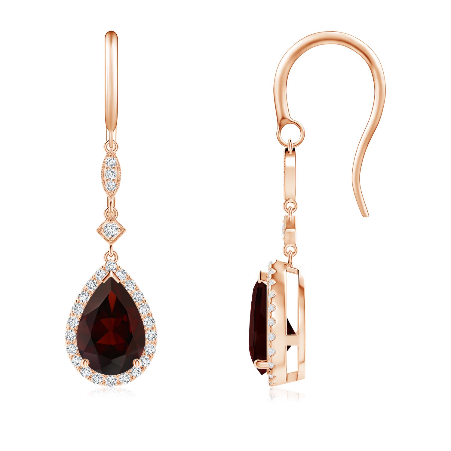 A - Garnet / 3.26 CT / 14 KT Rose Gold