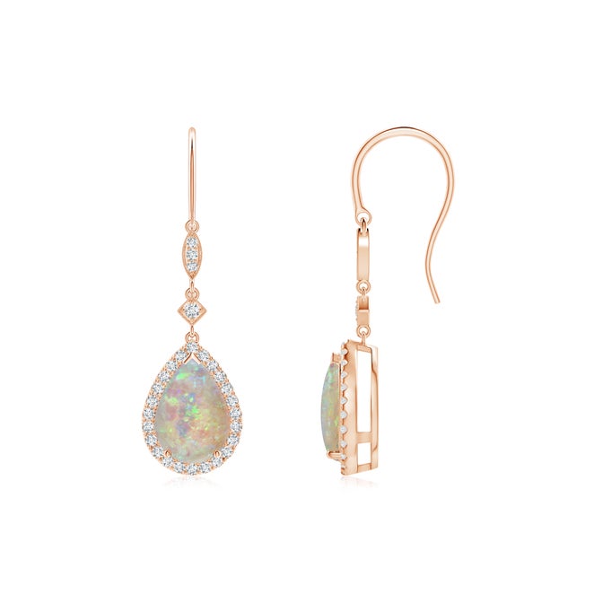 18k/14k Rose Gold Australian Opal Earrings1