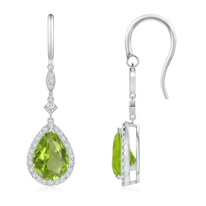 AA - Peridot / 4.14 CT / 14 KT White Gold