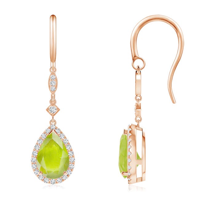 A - Peridot / 2.86 CT / 14 KT Rose Gold