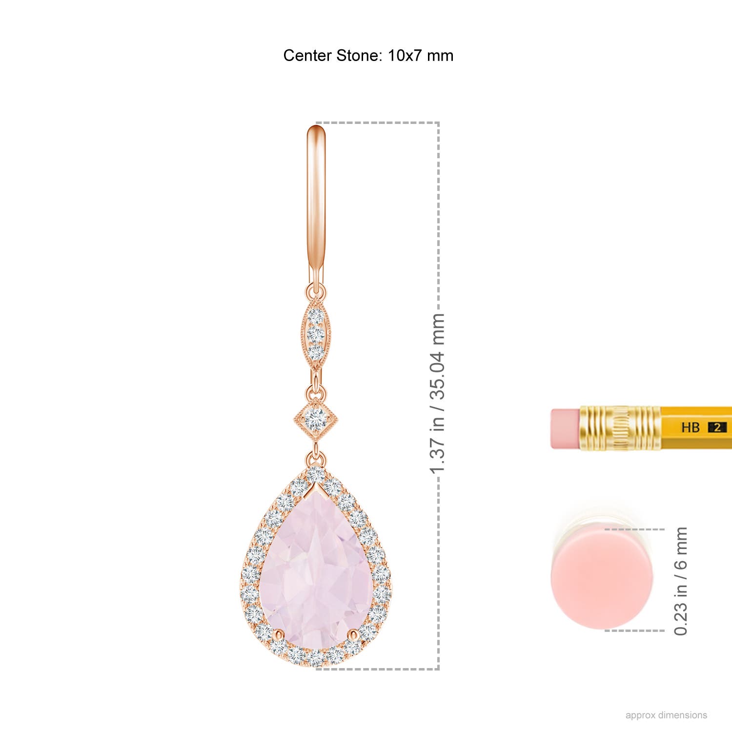 A - Rose Quartz / 3.44 CT / 14 KT Rose Gold