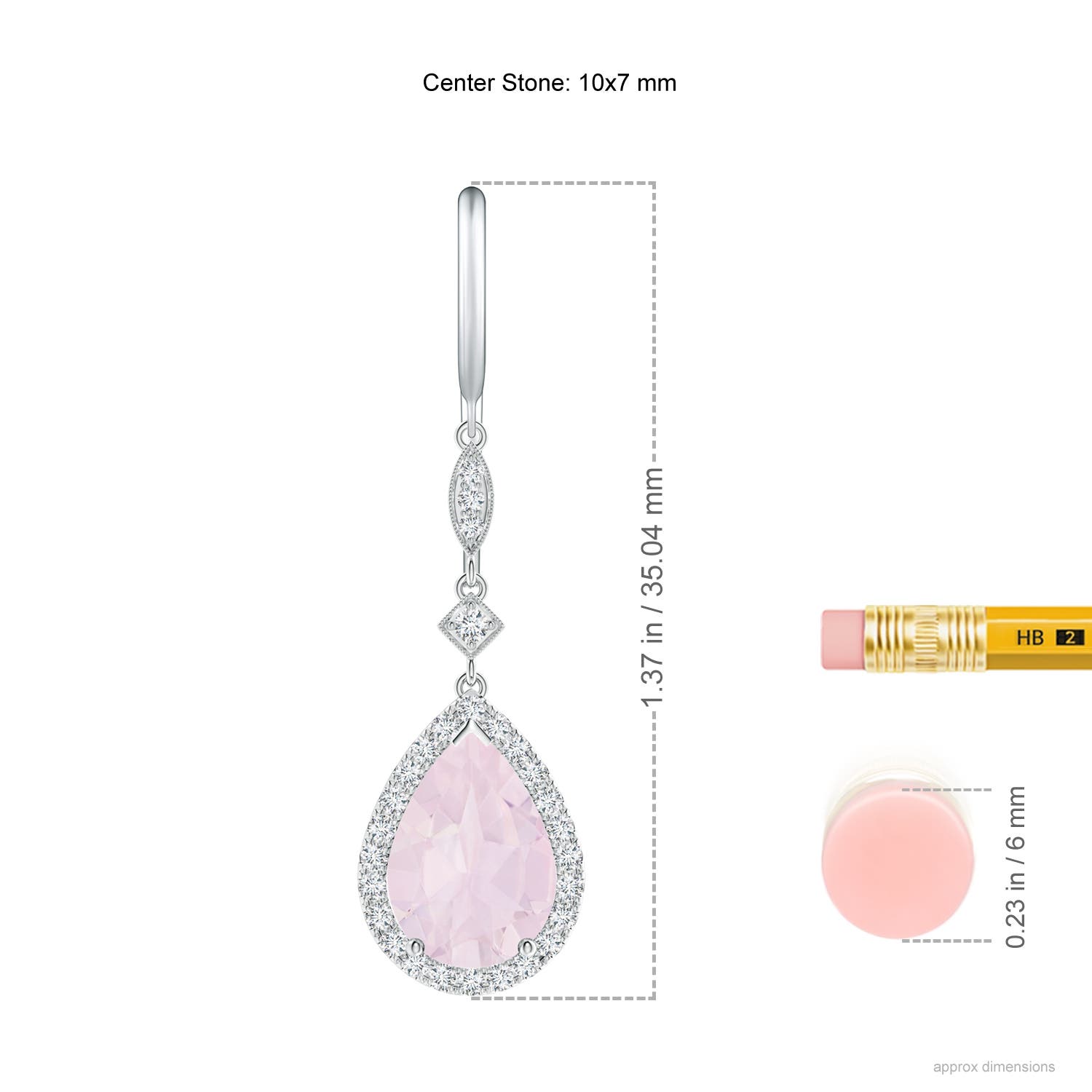 A - Rose Quartz / 3.44 CT / 14 KT White Gold