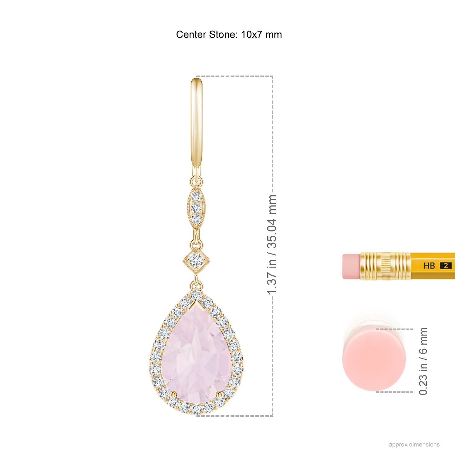 A - Rose Quartz / 3.44 CT / 14 KT Yellow Gold