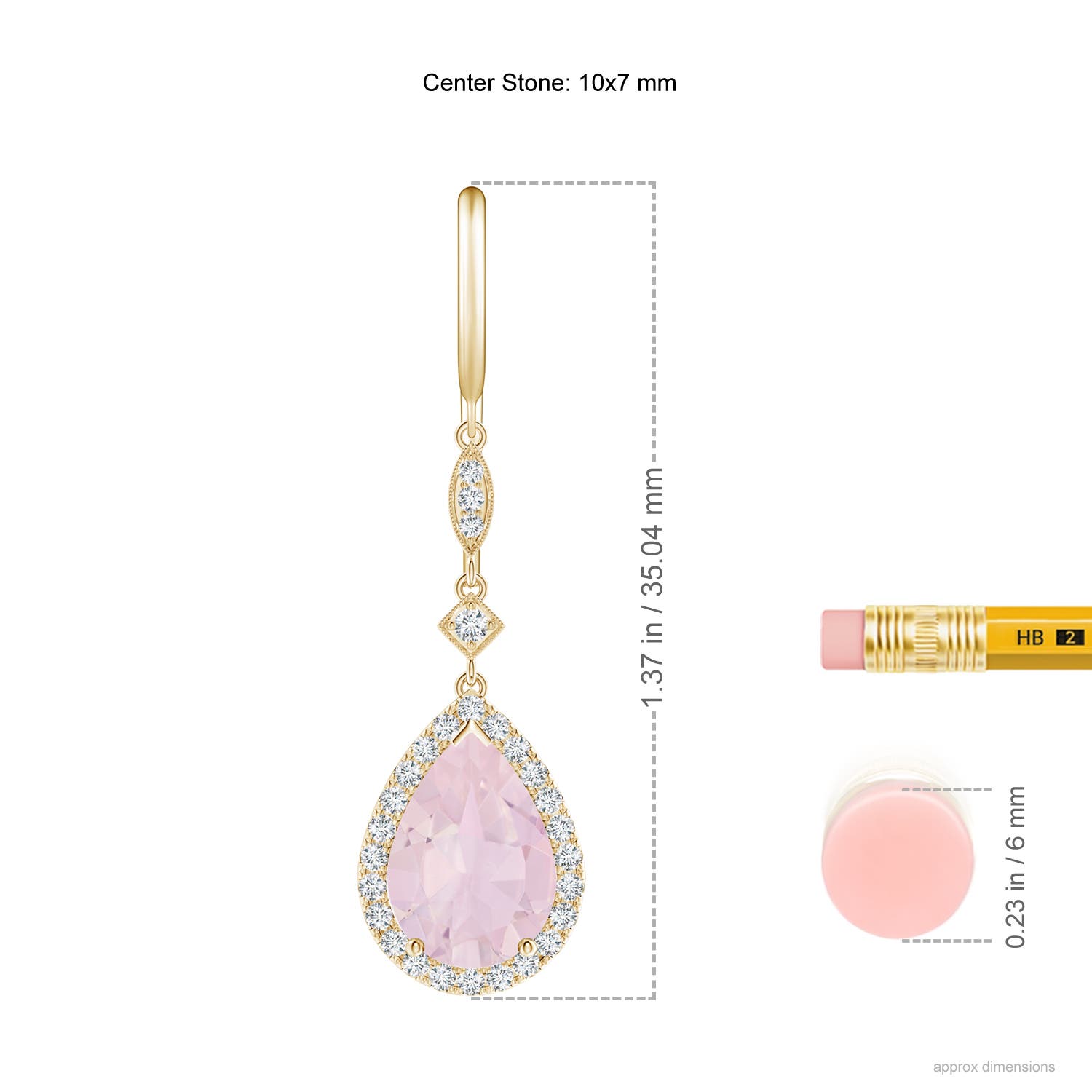 AA - Rose Quartz / 3.44 CT / 14 KT Yellow Gold