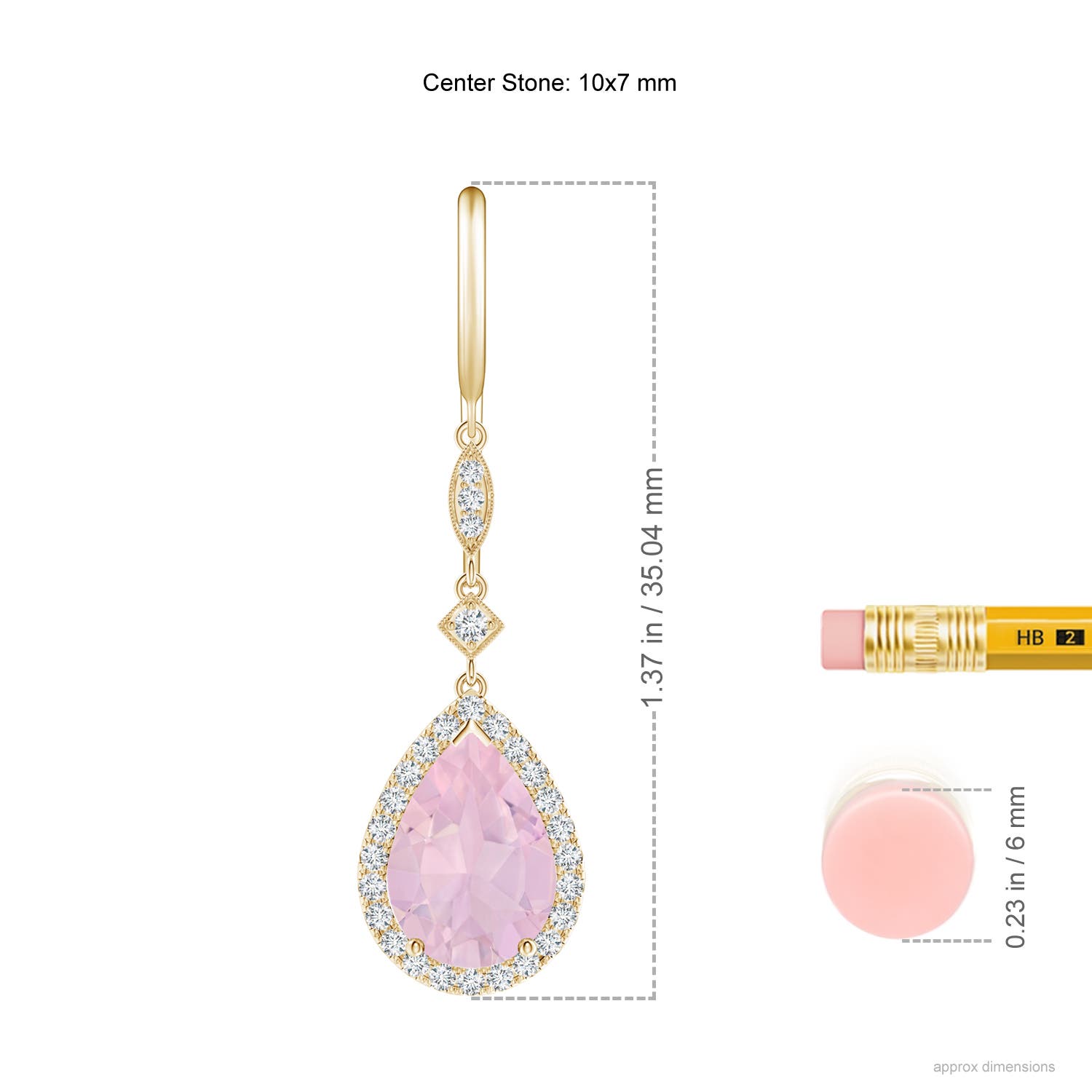 AAA - Rose Quartz / 3.44 CT / 14 KT Yellow Gold