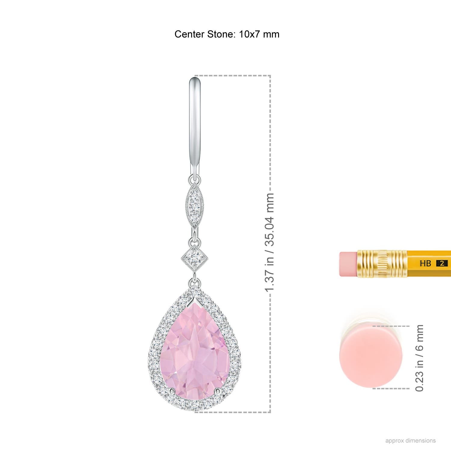 AAAA - Rose Quartz / 3.44 CT / 14 KT White Gold