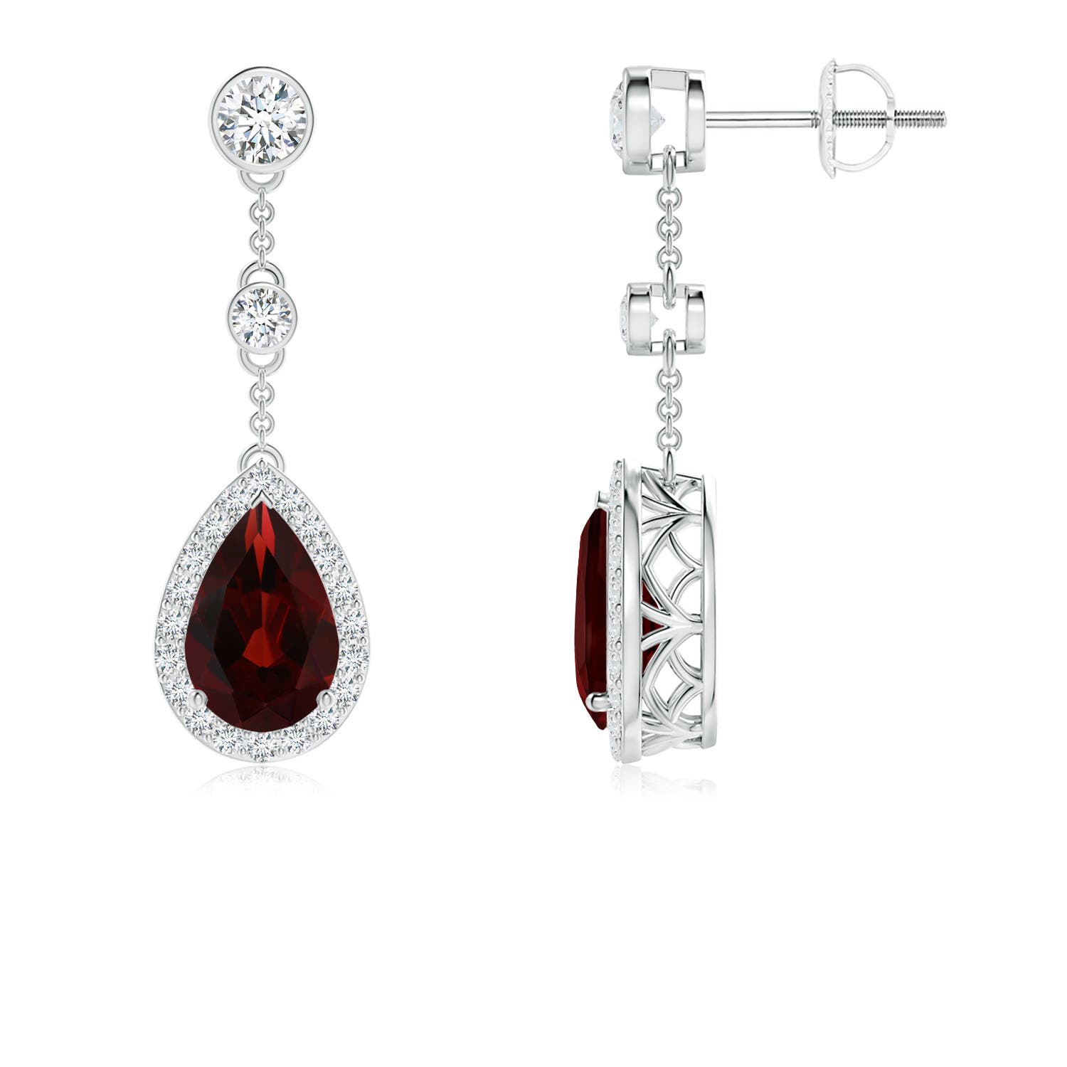 AA - Garnet / 3.78 CT / 14 KT White Gold