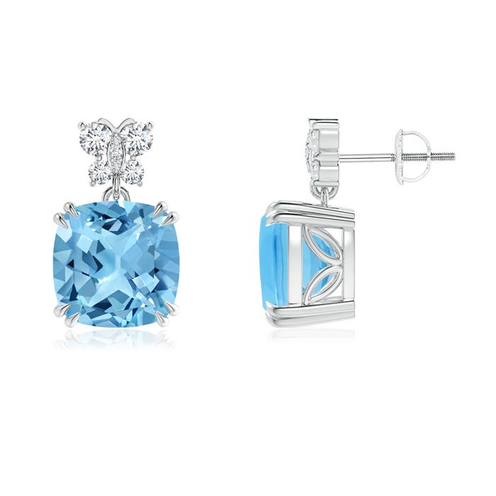 A - Swiss Blue Topaz / 10.8 CT / 14 KT White Gold