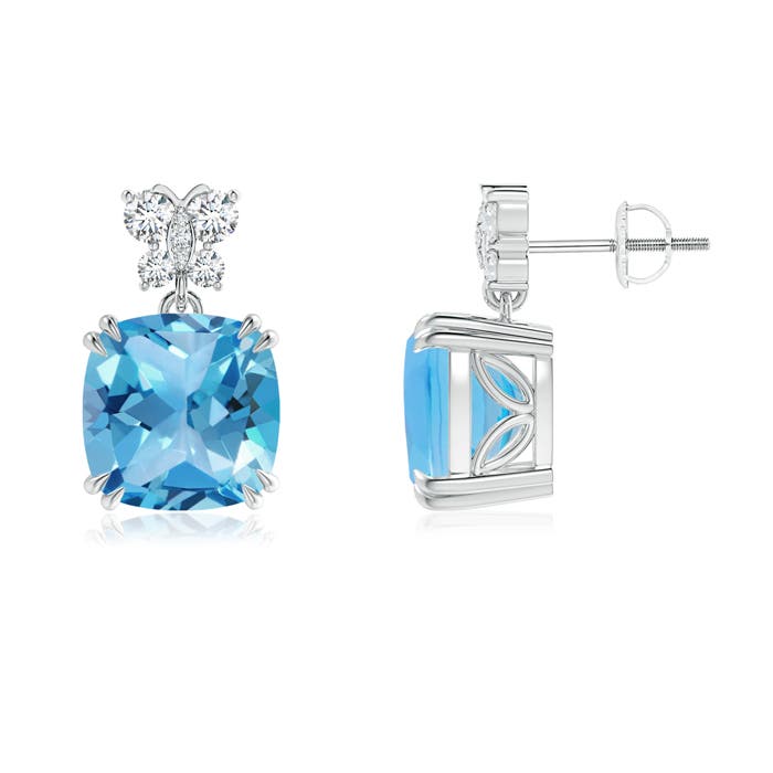 AA - Swiss Blue Topaz / 10.8 CT / 14 KT White Gold