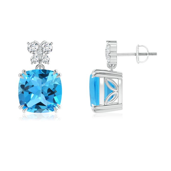 AAA - Swiss Blue Topaz / 10.8 CT / 14 KT White Gold