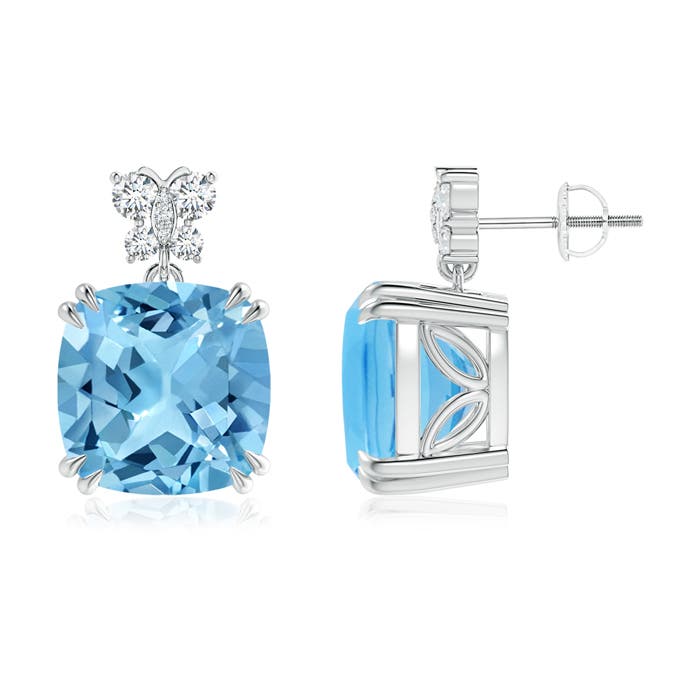 A - Swiss Blue Topaz / 16.5 CT / 14 KT White Gold