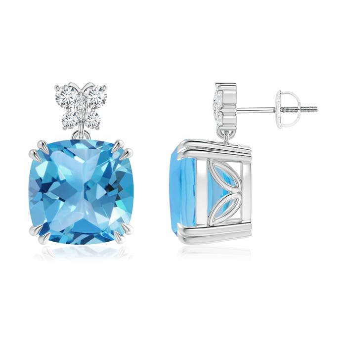 AA - Swiss Blue Topaz / 16.5 CT / 14 KT White Gold