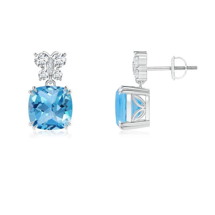 AA - Swiss Blue Topaz / 5.5 CT / 14 KT White Gold