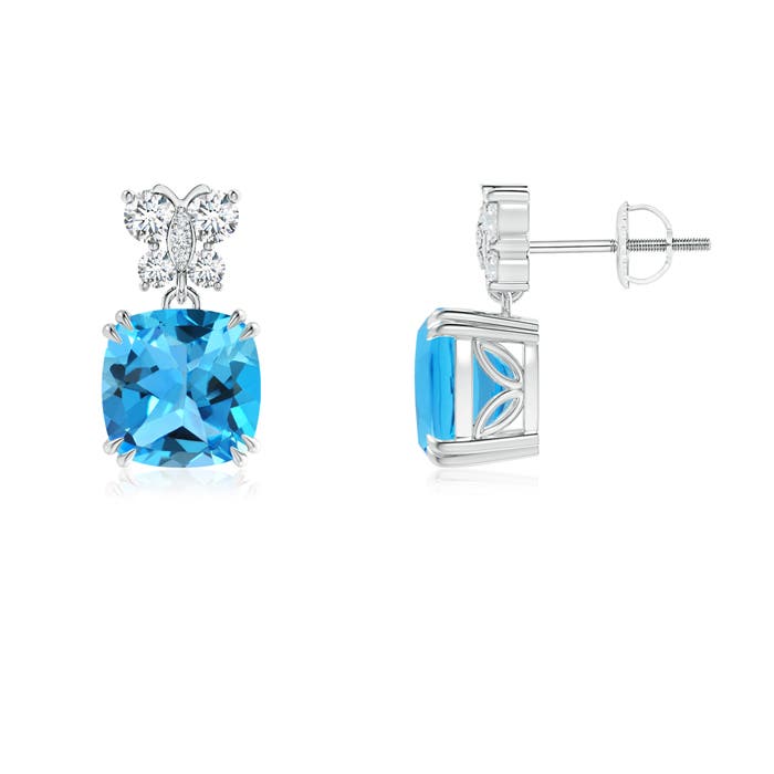 AAA - Swiss Blue Topaz / 5.5 CT / 14 KT White Gold