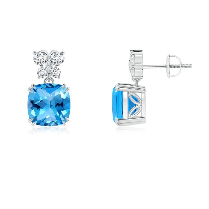 AAAA - Swiss Blue Topaz / 5.5 CT / 14 KT White Gold