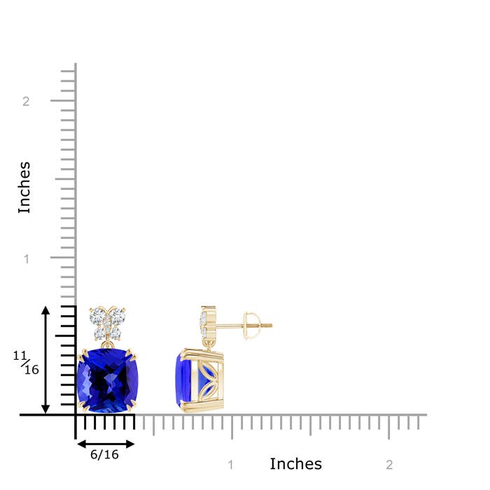 AAAA - Tanzanite / 9.5 CT / 14 KT Yellow Gold